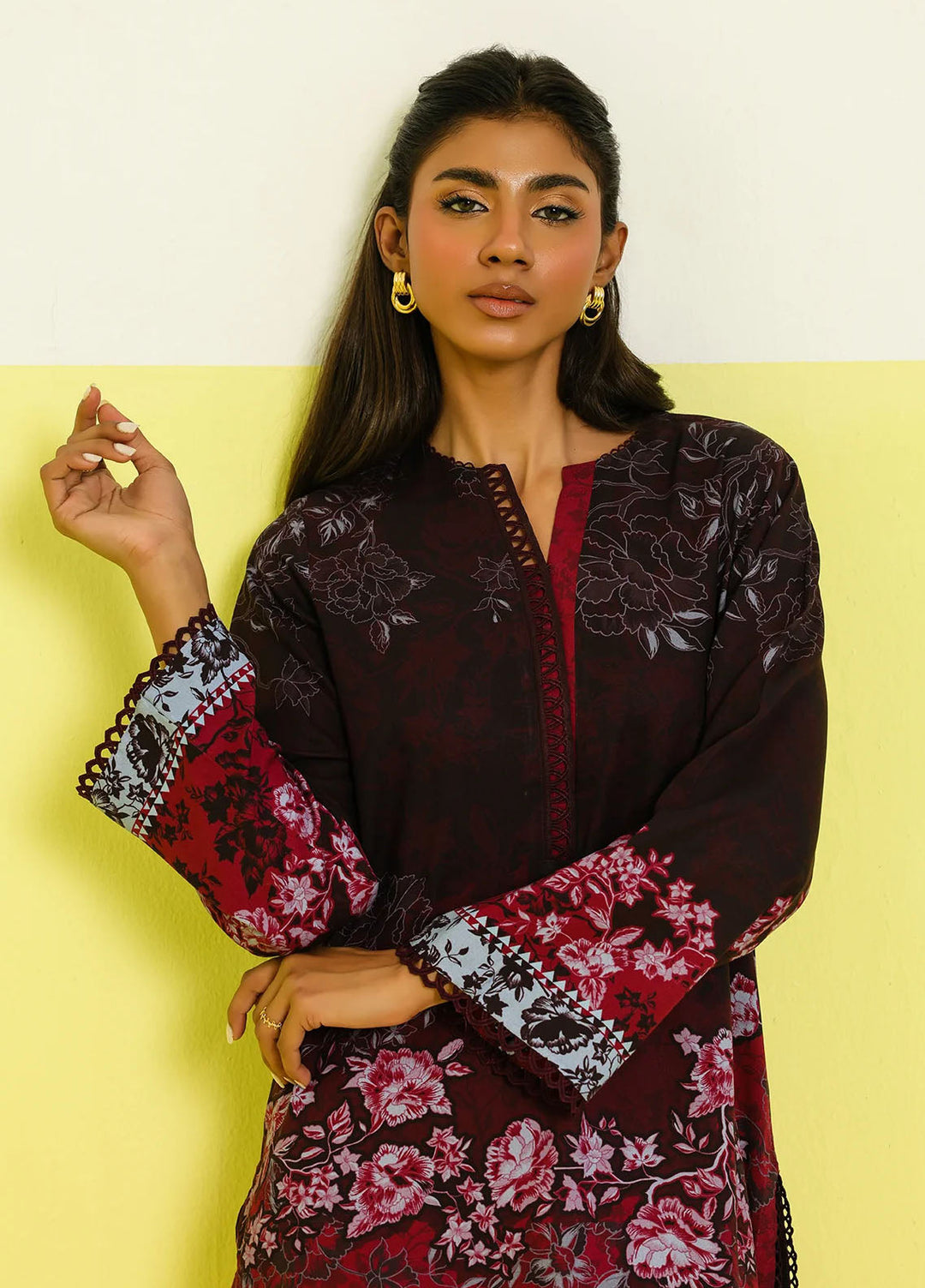 Elara by Sahar Unstitched Printed 2 Piece Marina Twill SHR25EP Twilight Bliss - Casual Collection