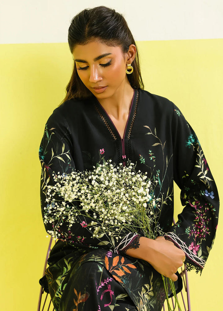 Elara by Sahar Unstitched Printed 2 Piece Marina Twill SHR25EP Twilight Petals - Casual Collection