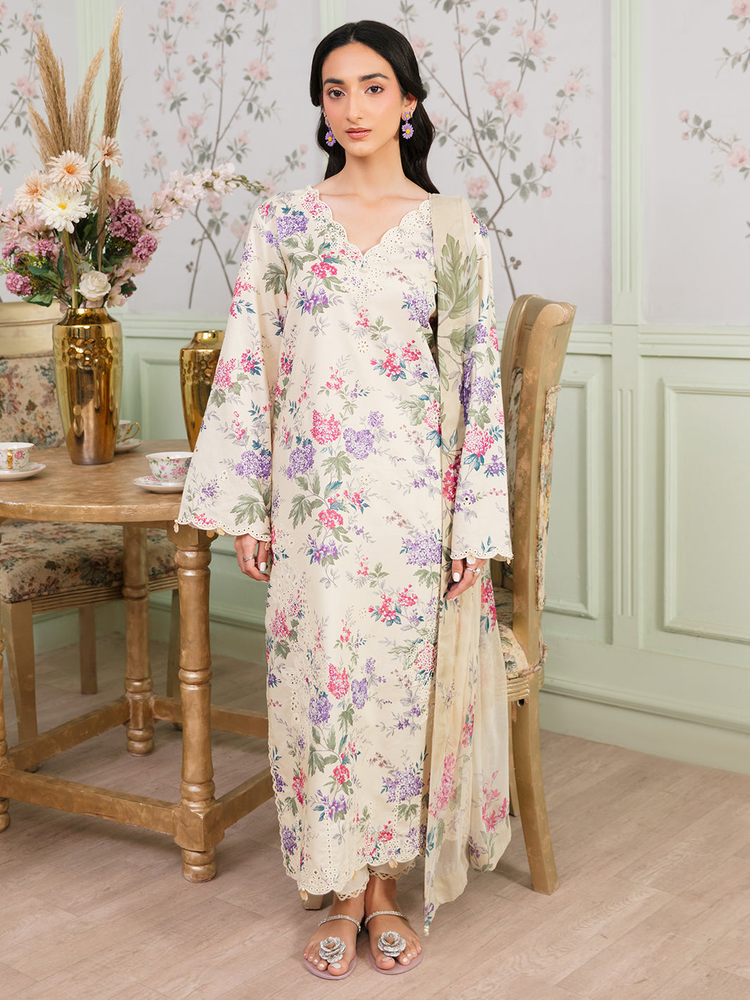 The Meetup by Yards Unstitched Embroidered Lawn 3 Piece Suit Unsaid Things Casual Collection