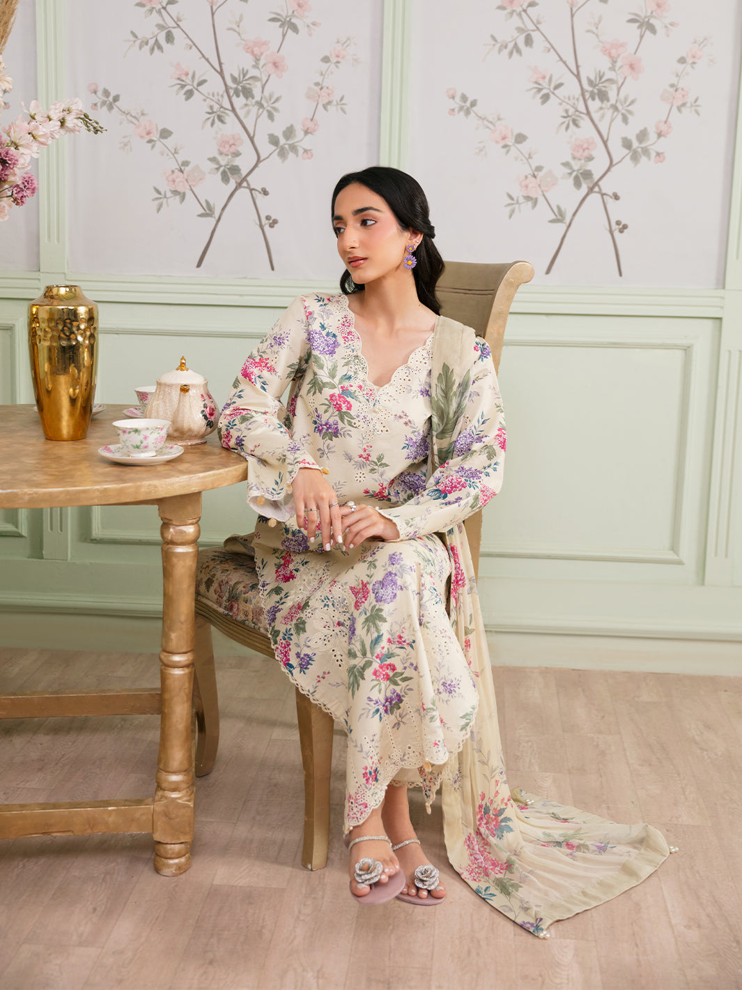 The Meetup by Yards Unstitched Embroidered Lawn 3 Piece Suit Unsaid Things Casual Collection