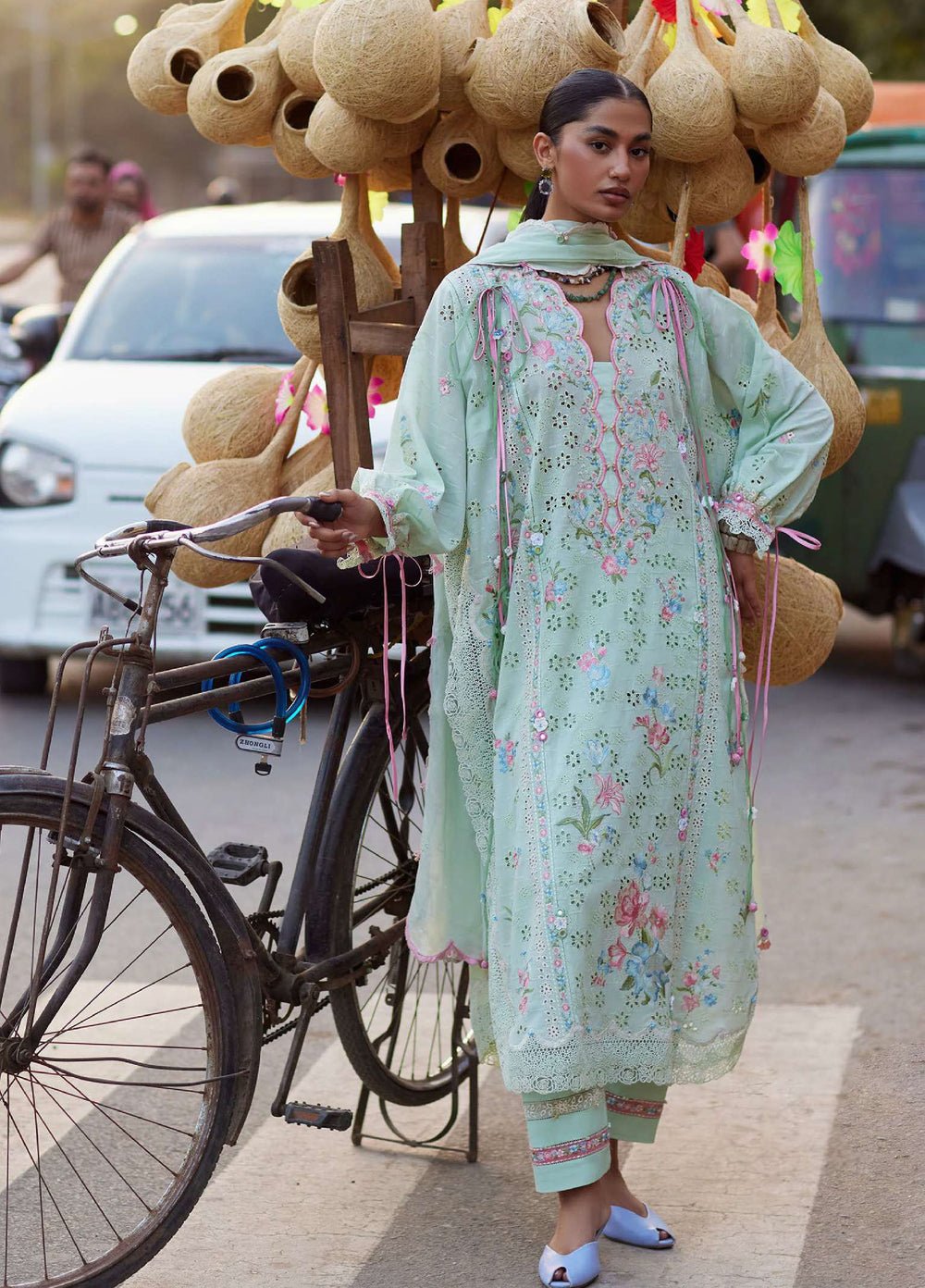 Wild Flower by Zaha Unstitched Embroidered Lawn 3 Piece Suit ZK26UWL ZF26-12 Jade Vine Reverie - Festive Collection