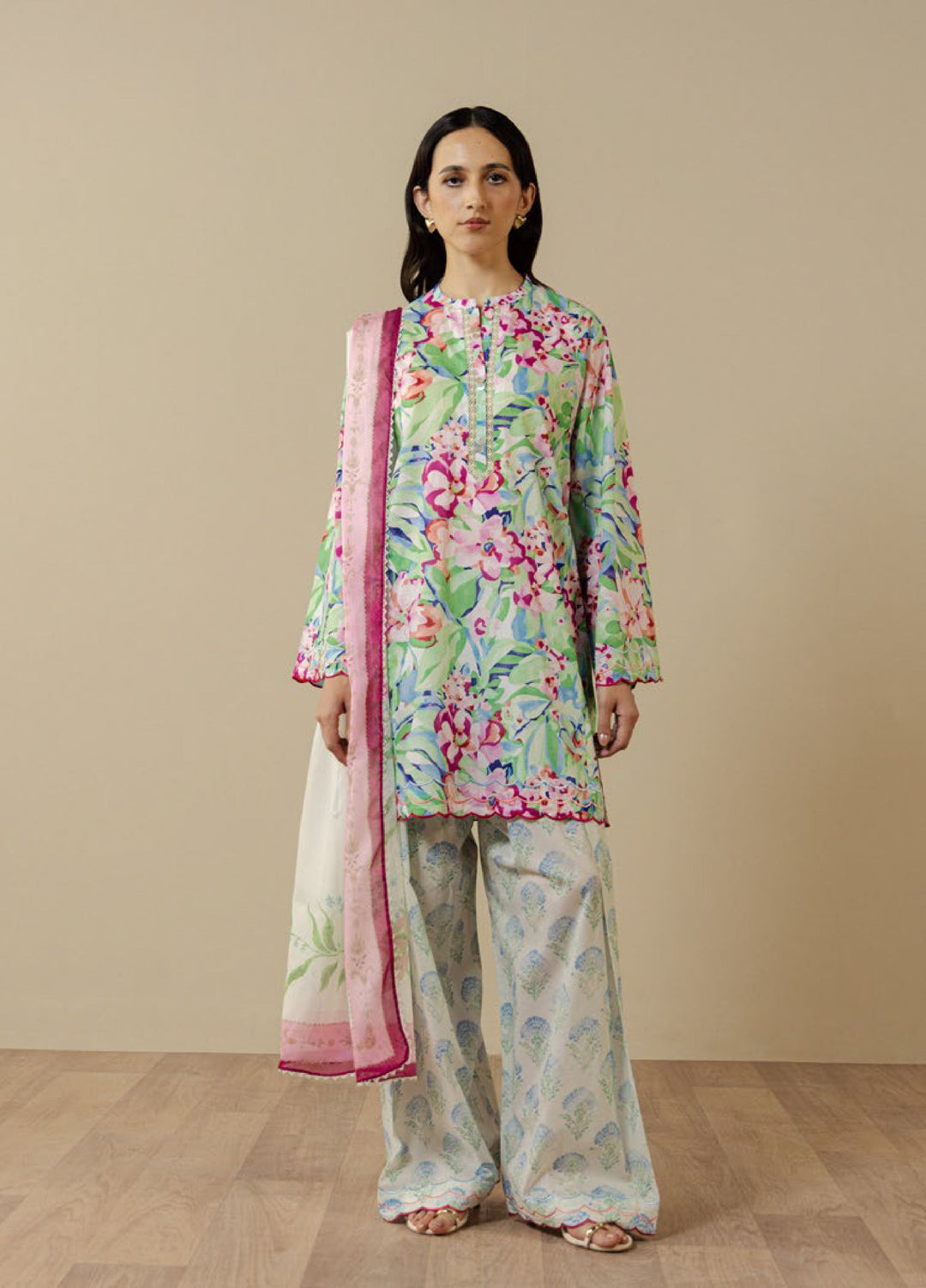 Coco by Zara Shahjahan Unstitched Printed Lawn 3 Piece Suit CZS26UPL ELARIS-6A - Summer Collection