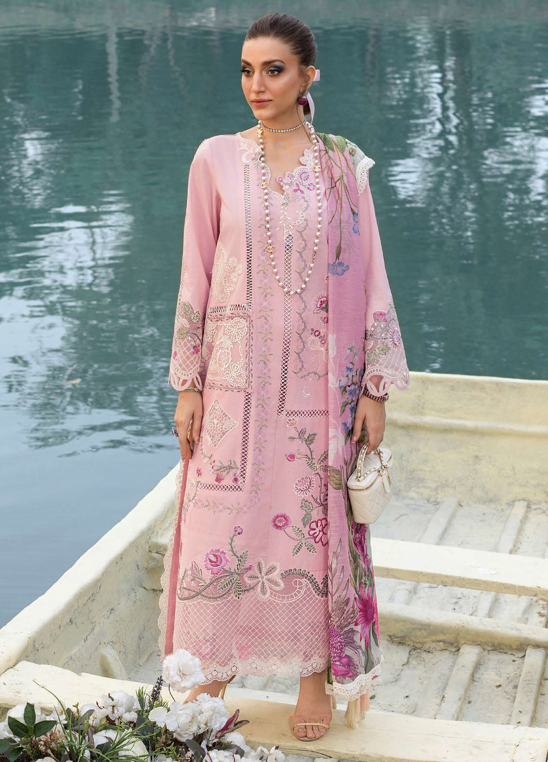 Bloom by Saira Shakira Unstitched Embroidered Lawn 3 Piece Suit SSR26ULB IRIS-08B - Eid Collection