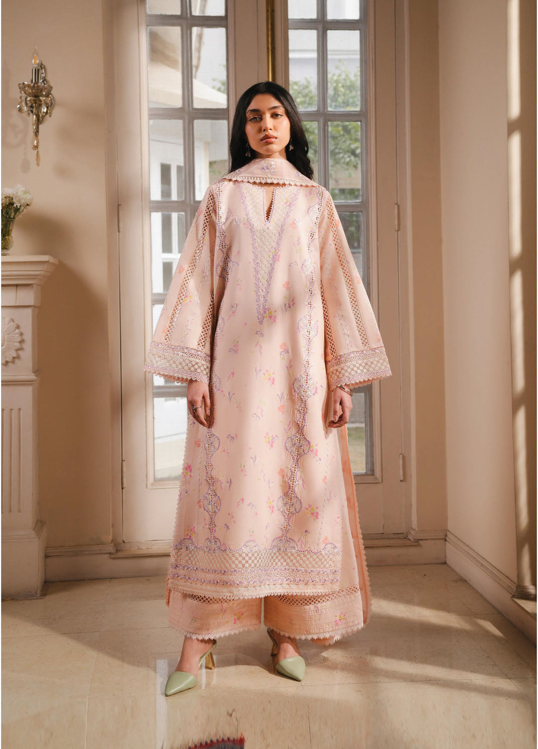 Florette by Afrozeh Unstitched Embroidered Lawn 3 Piece Suit AF26UFL D-02 MIREL - Festive Collection