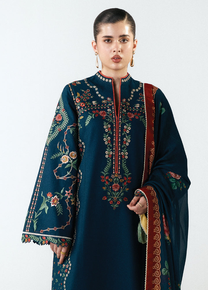 Jugnu by Hussain Rehar Unstitched Embroidered Cotton 3 Piece Suit HR26UCJ Agna JUG-LD D#1275 - Eid Collection
