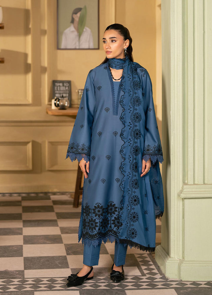 Raha by Rajbari Unstitched Premium Chikankai Embroidered Lawn 3 Piece Suit RB26UCRL D-8 - Summer Collection