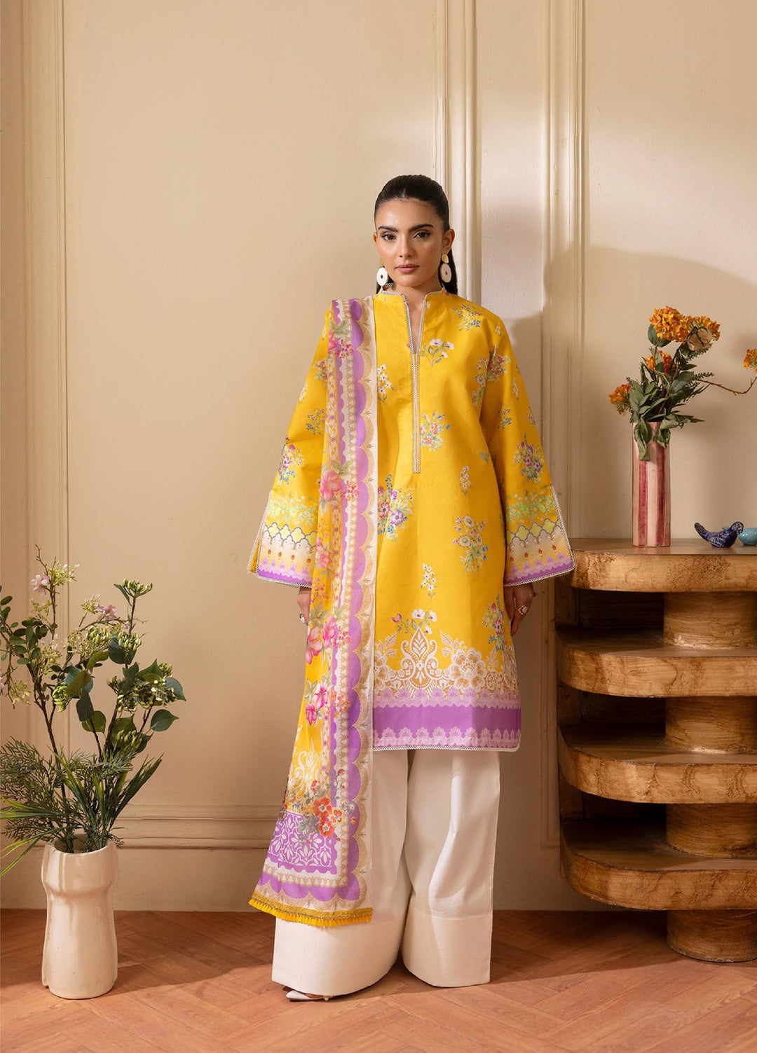 Nissa by RajBari Unstitched Printed Lawn 3 Piece Suit RB26ULN D-01 - Casual Collection
