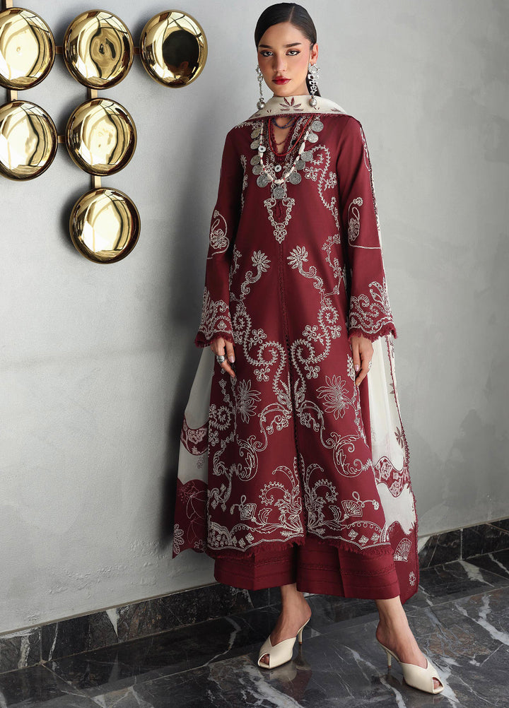 Q Line by Qalamkar Unstitched Embroidered Lawn 3 Piece Suit QLK26ULQ NISA QKL-8 - Festive Collection