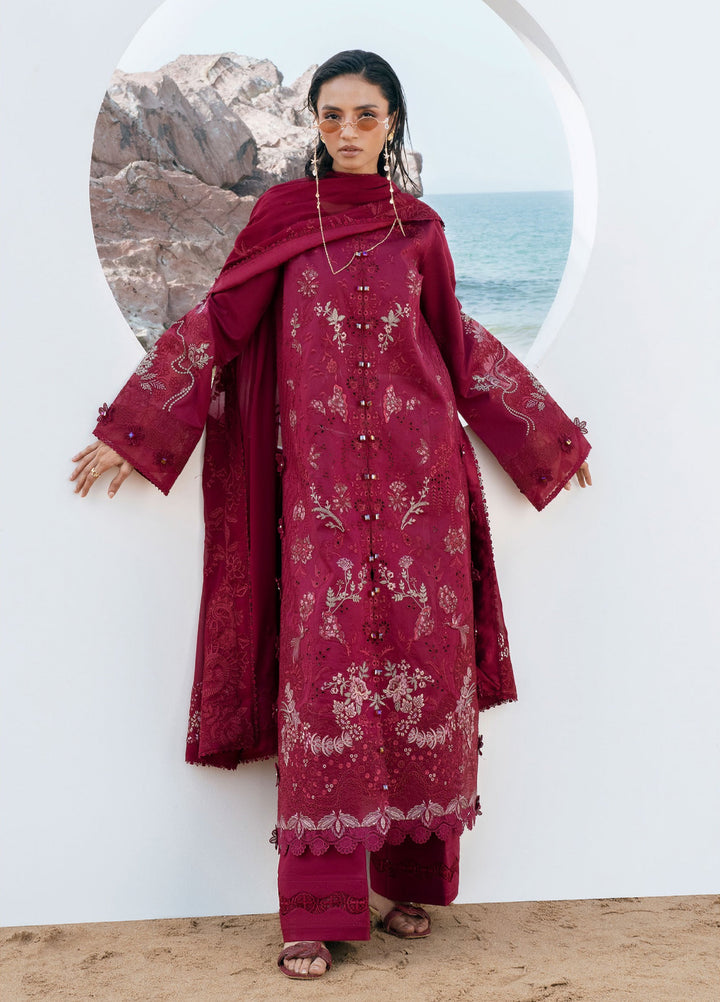 Florent Unstitched Embroidered Luxury Lawn 3 Piece Suit FL26UL FL-7A - Festive Collection