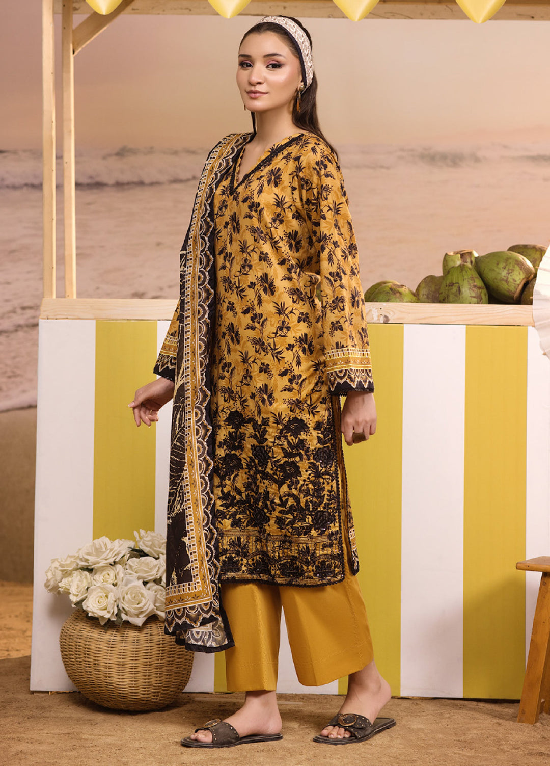 Regalia Textiles Unstitched Embroidered Lawn 3 Piece Suit RG26UEL D-9 - Casual Collection