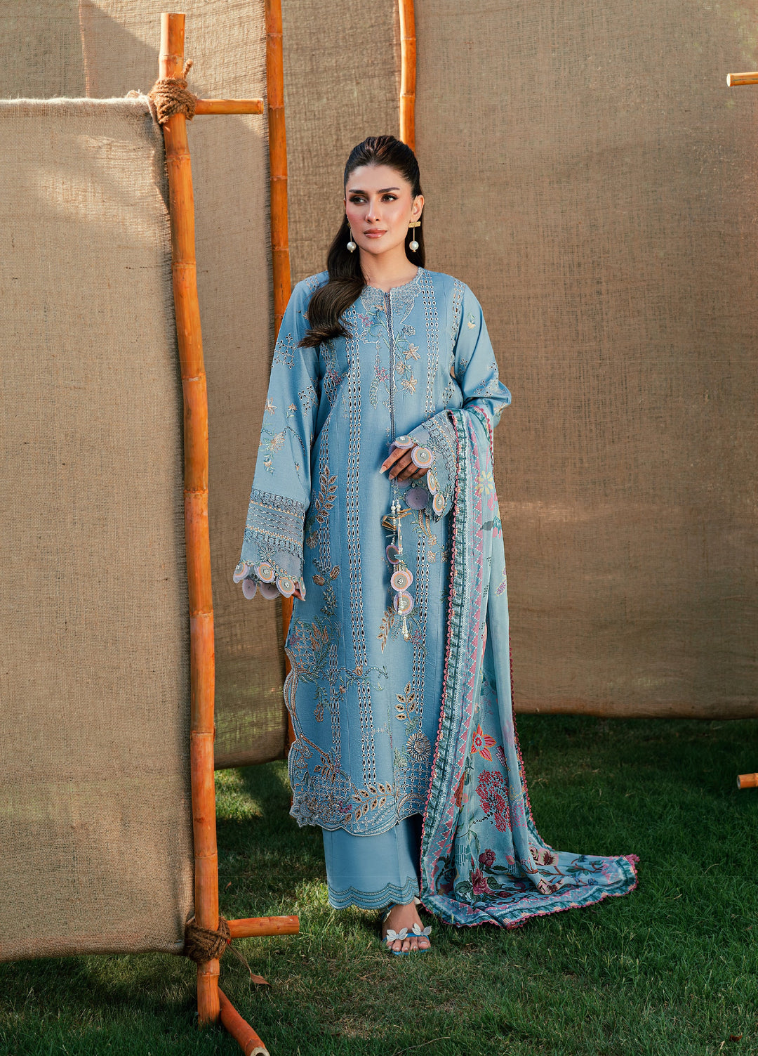 Florent Unstitched Embroidered Lawn 3 Piece Suit FL26ULE FEF-7B - Eid Collection