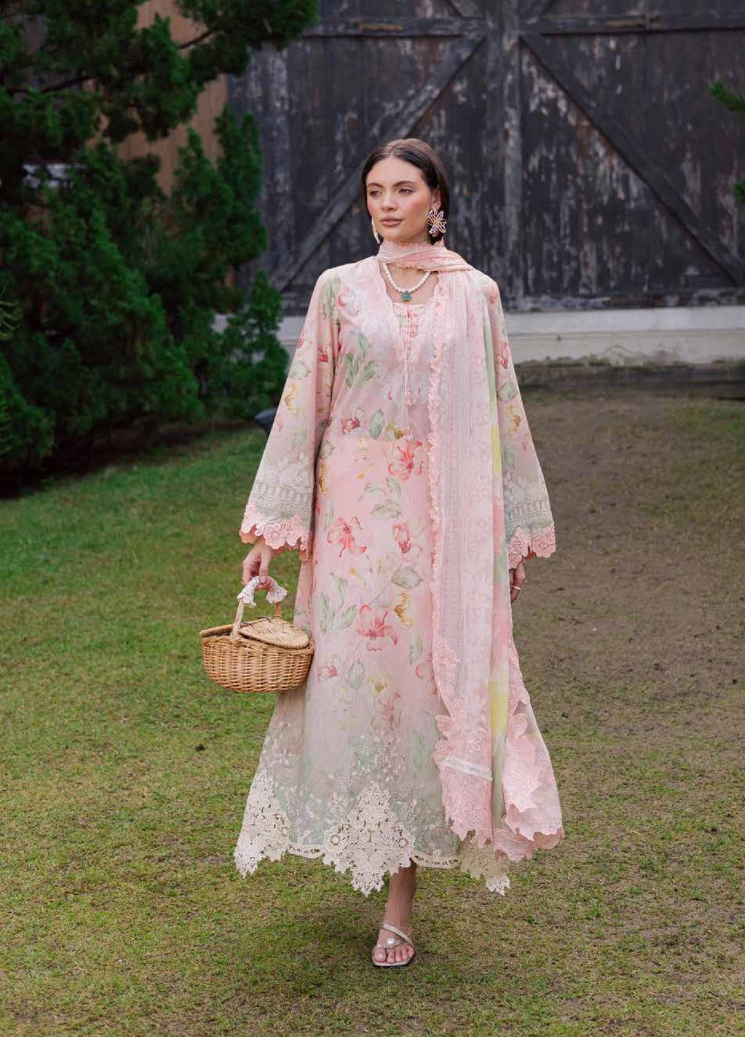 Gardenia by Nureh Unstitched Embroidered Lawn 3 Piece Suit NU26UGL NSG-208 - Summer Collection