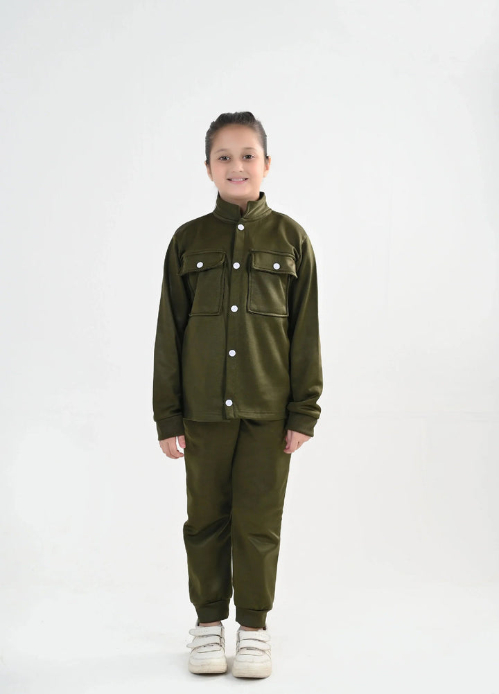 IQ Exclusive Kids Track Suit Fleece 2 piece ButtonEase Tracksuit-Unisex Kids - Winter Collection