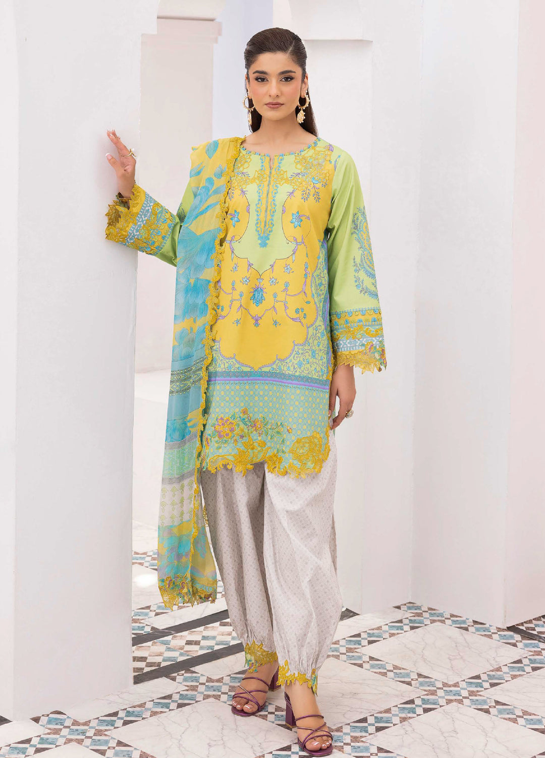 Rang e Bahar by Charizma Unstitched Embroidered Lawn 3 Piece Suit CHR26ULR CRB6-26 - Summer Collection