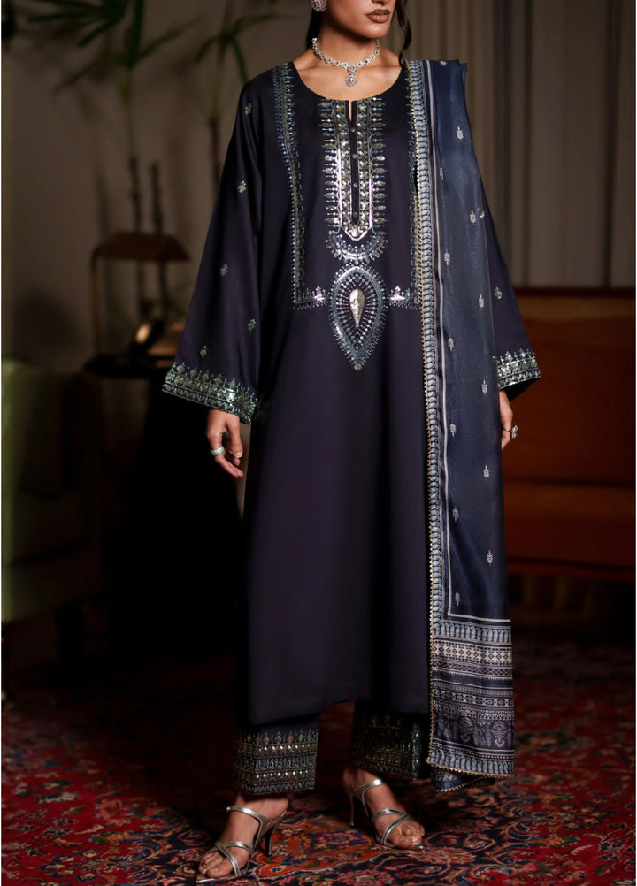 Eala by Casuallite RTW Embroidered Silk Viscose 3 Piece Suit CL26PSEA 04 NOCTURNE - Festive Collection