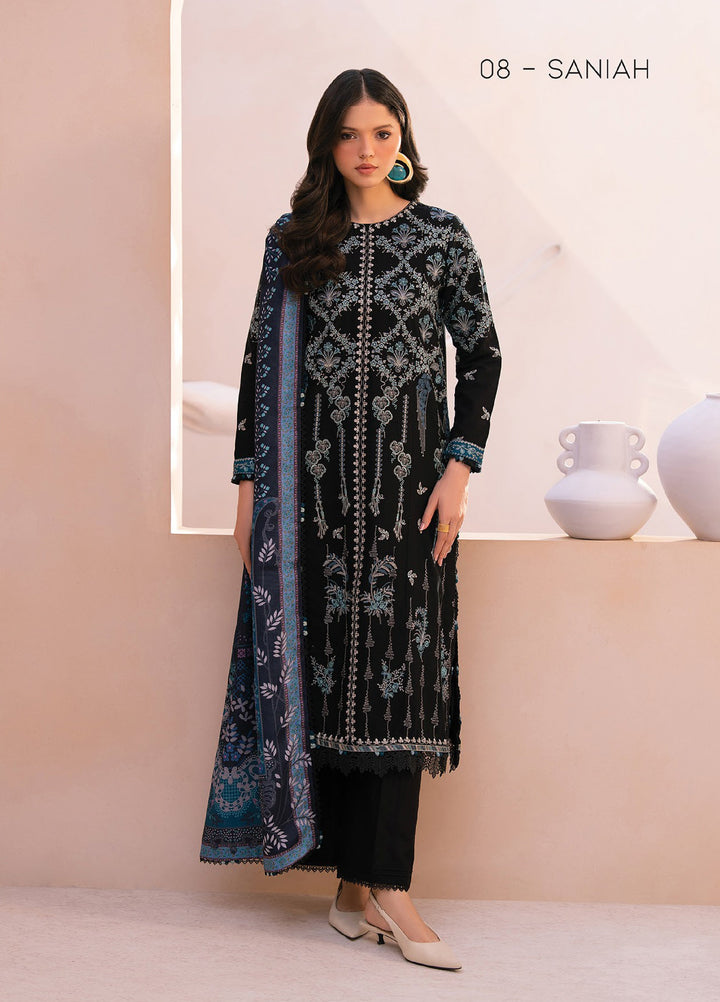 Rang e Khizaan by Xenia Unstitched Khaddar Embroidered Suits 3 Piece XE25SW D-08 SANIAH - Winter Collection