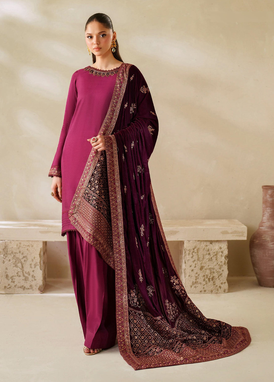 Zarif Velvet Shawls 1 Piece ZRF25VS ZRF-VS-02 - Festive Collection