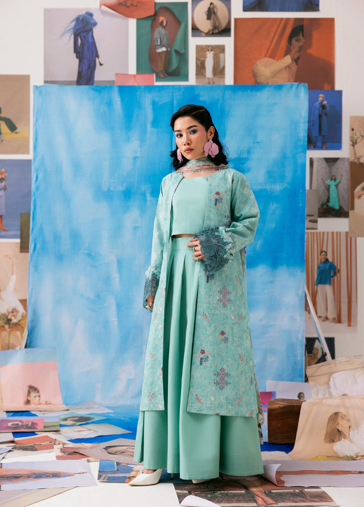 Zync by Florent Unstitched Embroidered Printkari Lawn 3 Piece Suit FL26UZP FZ-5B - Summer Collection