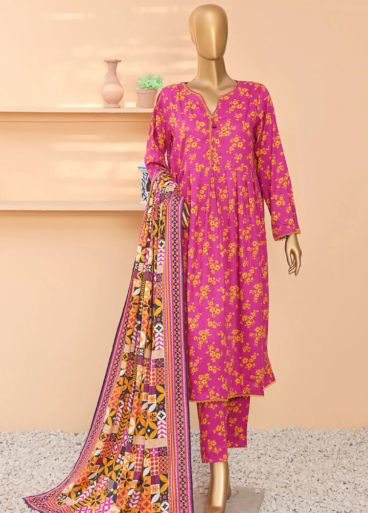 Wintry by Hz Textiles Printed Linen Suits Unstitched 3 Piece LCP-201 - Winter Collection