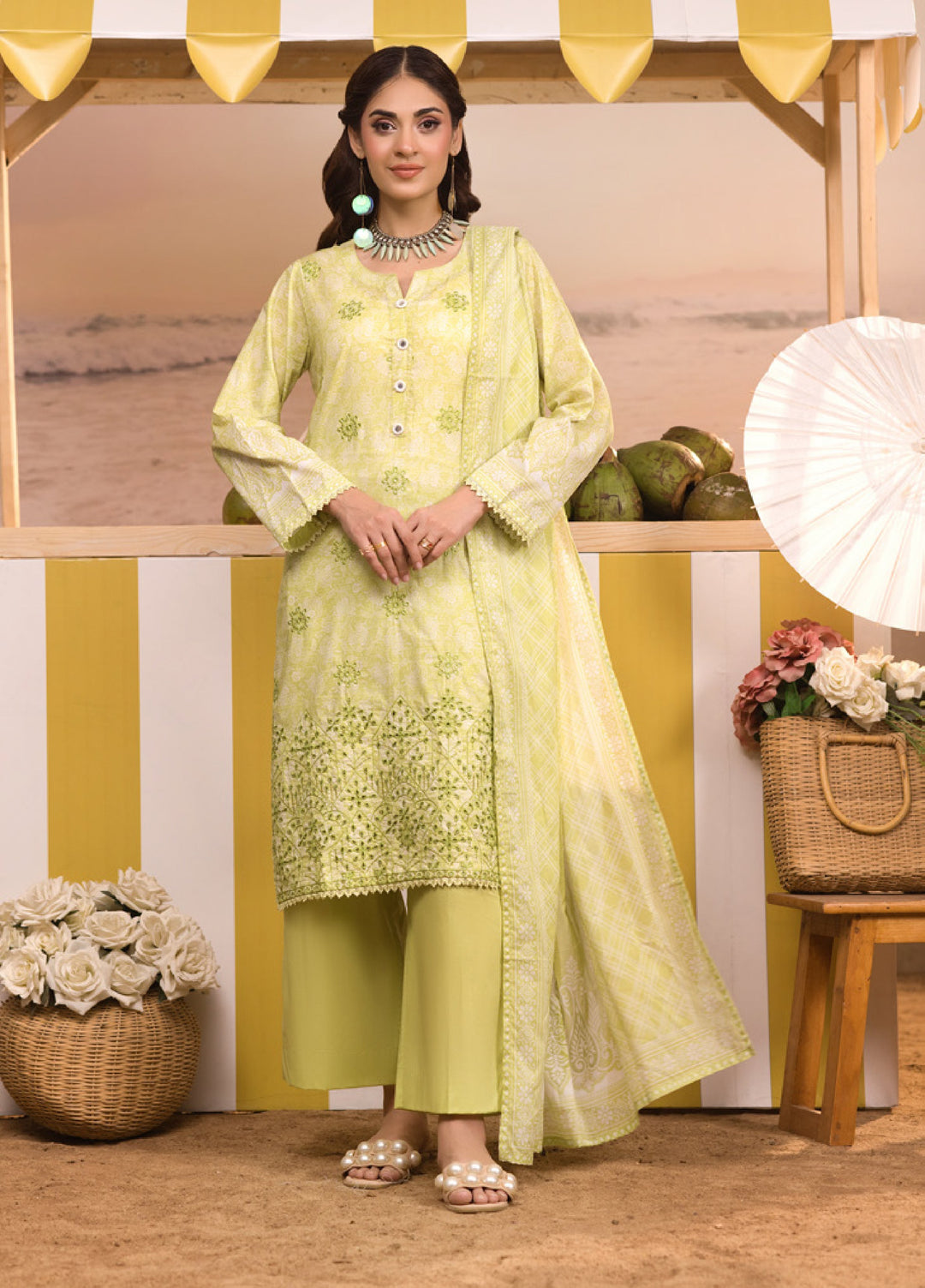 Regalia Textiles Unstitched Embroidered Lawn 3 Piece Suit RG26UEL D-6 - Casual Collection