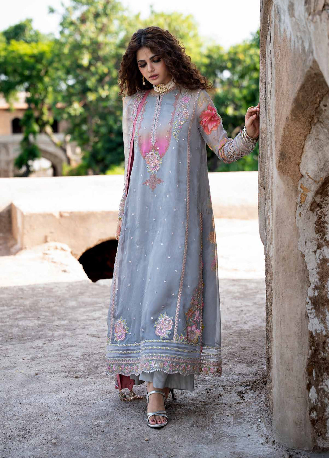Vasal by Charizma Unstitched Embroidered Chiffon 4 Piece Suit CHR26UVC VSLW6-03 - Festive Collection