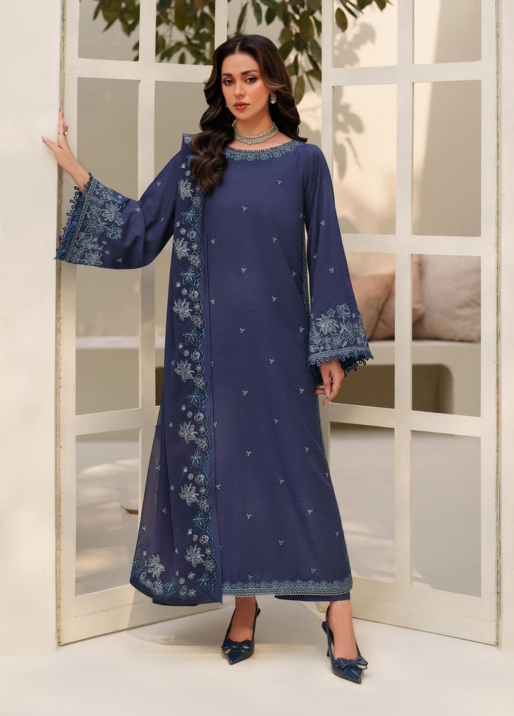 Tabeer by Zarif Unstitched Silk Embroidered 3 Piece Suit ZR26UT ZE-TS-09 ANABI - Winter Collection