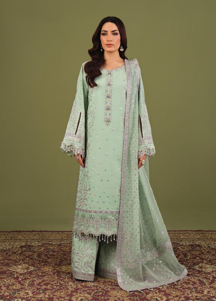 Alizeh Luxe Unstitched Raw Silk Embroidered 3 Piece Suit AFB26UL D-07 Pearly - Winter Collection