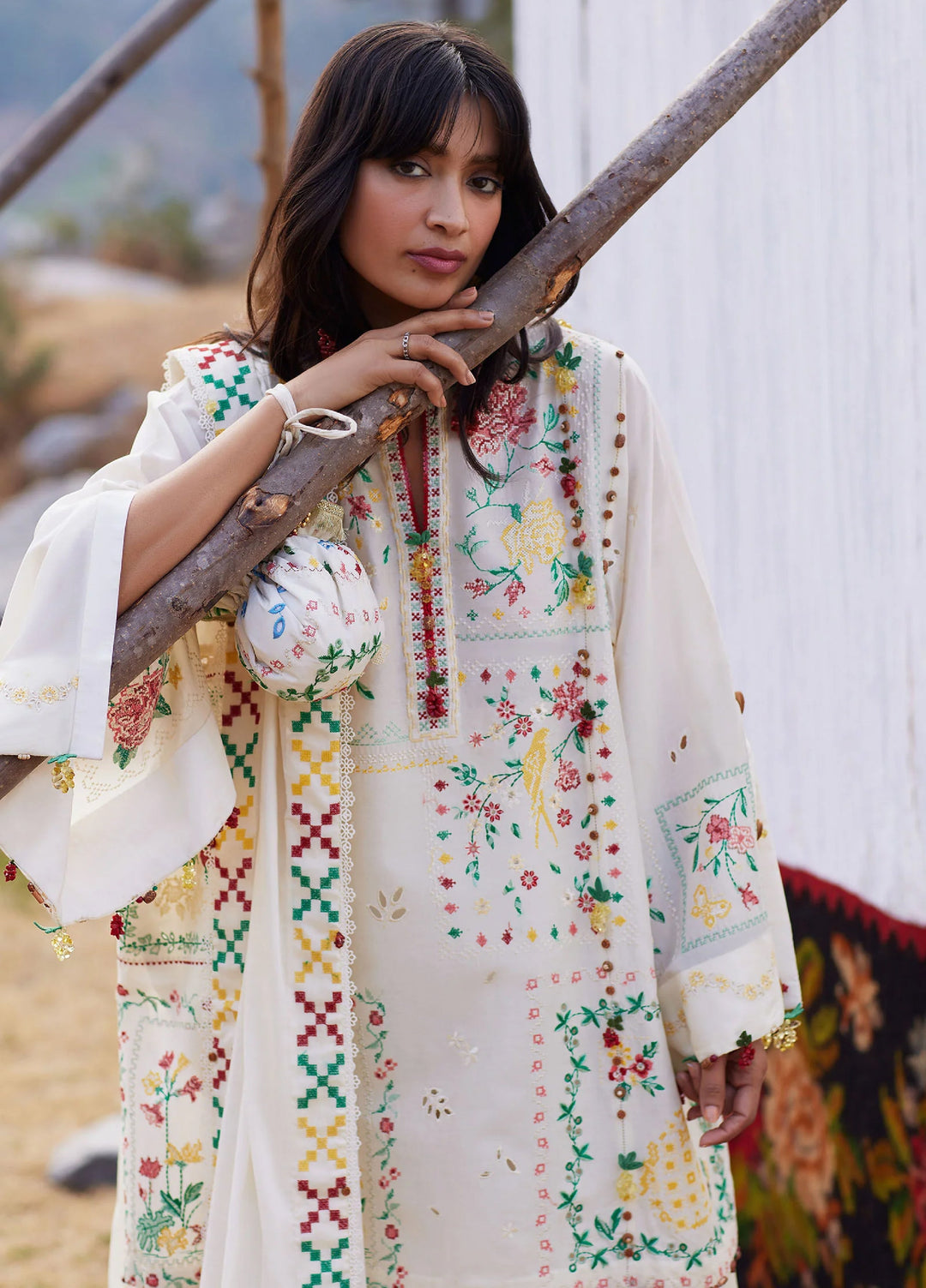 Meili by Zaha Unstitched Embroidered Lawn 3 Piece Suit ZK26UML ZL26-08B - Festive Collection