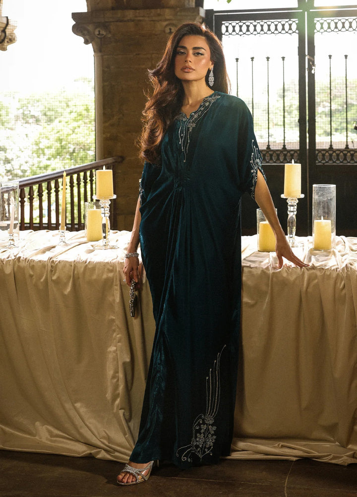 Elayra by Sahar Pret Velvet 1 Piece Embroidered Emerald Enchant - Festive Collection