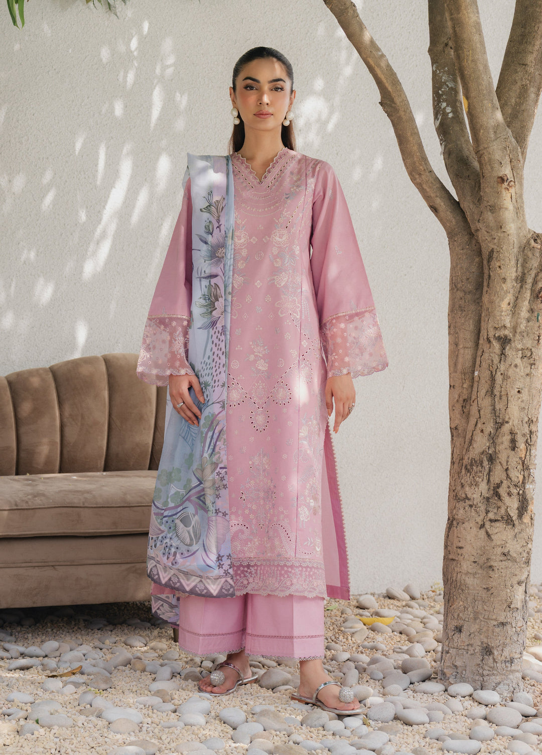 Eclat Premium by Seran Unstitched Embroidered Lawn 3 Piece Suit SN26ULE Celiane D-01 - Summer Collection