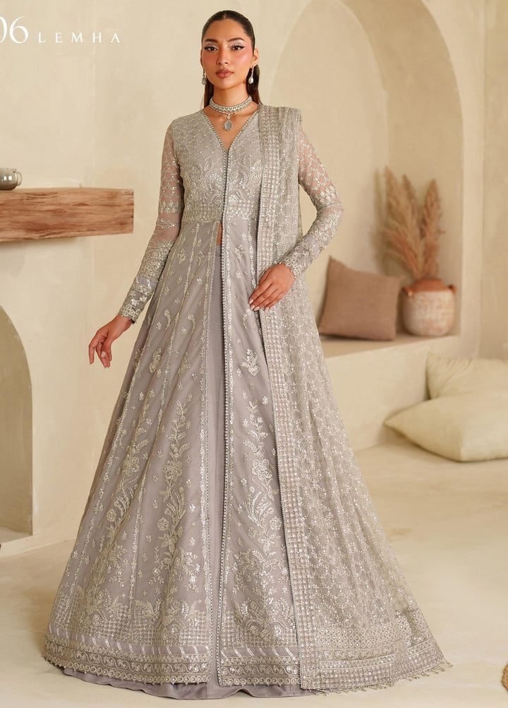Meesa by Zarif Unstitched Net Embroidered Suits 3 Piece ZR25UF ZRF-ML-06 LEMHA - Winter Collection