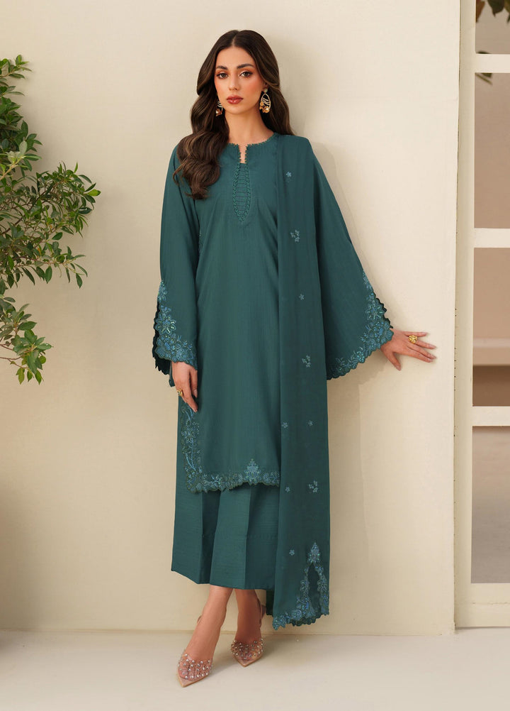 Tabeer by Zarif Unstitched Silk Embroidered 3 Piece Suit ZR26UT ZE-TS-07 SAWERA - Winter Collection