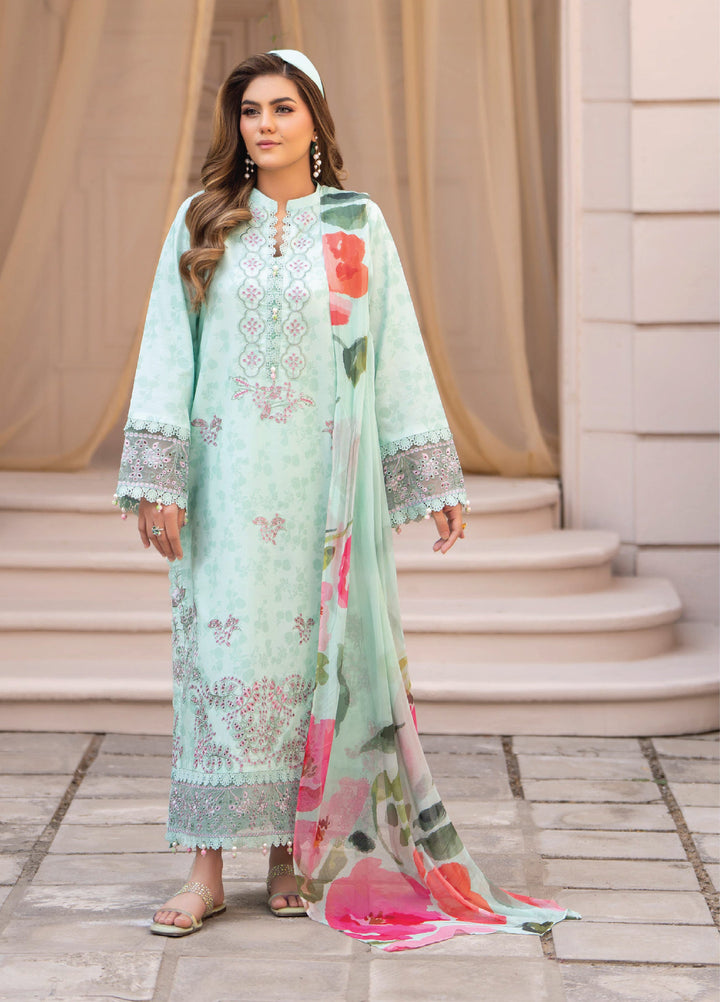 Summer Breeze by Humdum Unstitched Embroidered Lawn 3 Piece Suit HB26USB D-07 - Summer Collection