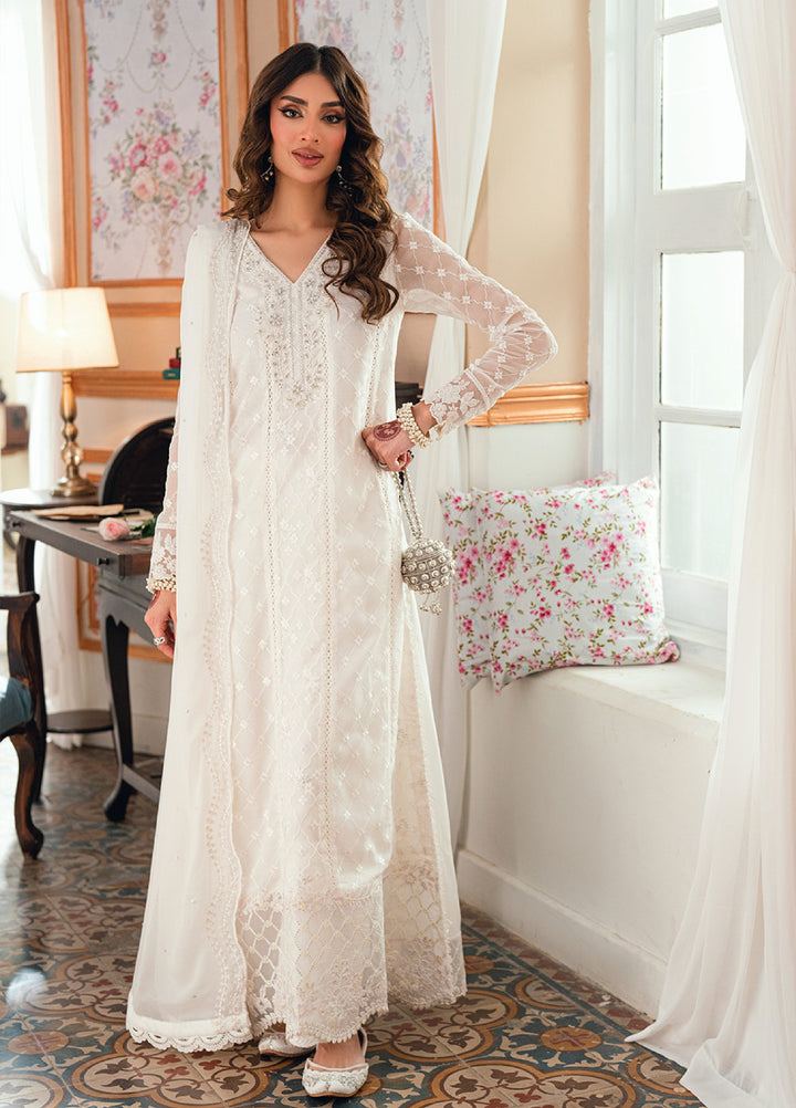 Eid Ensembles by Azure Unstitched Embroidered Chiffon 3 Piece Suit AZ26UEE ES-132 Mangolia - Eid Collection