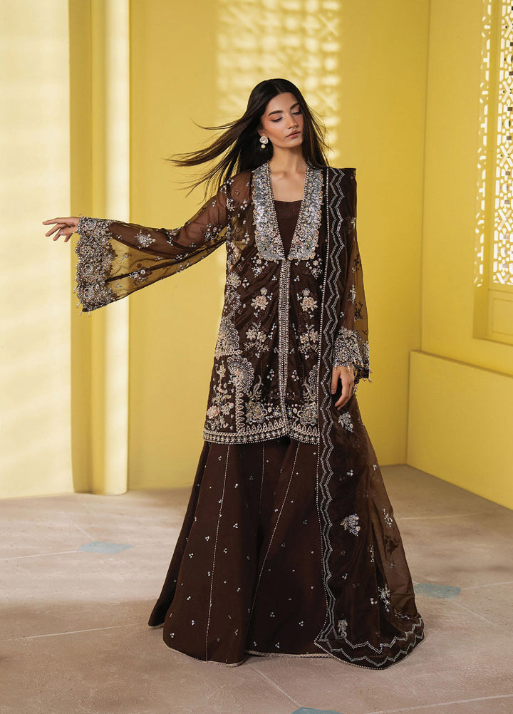 Solaris by Ayzel Unstitched Formals Organza Suits 3 Piece AAF25SW Emberlyn - Wedding Collection