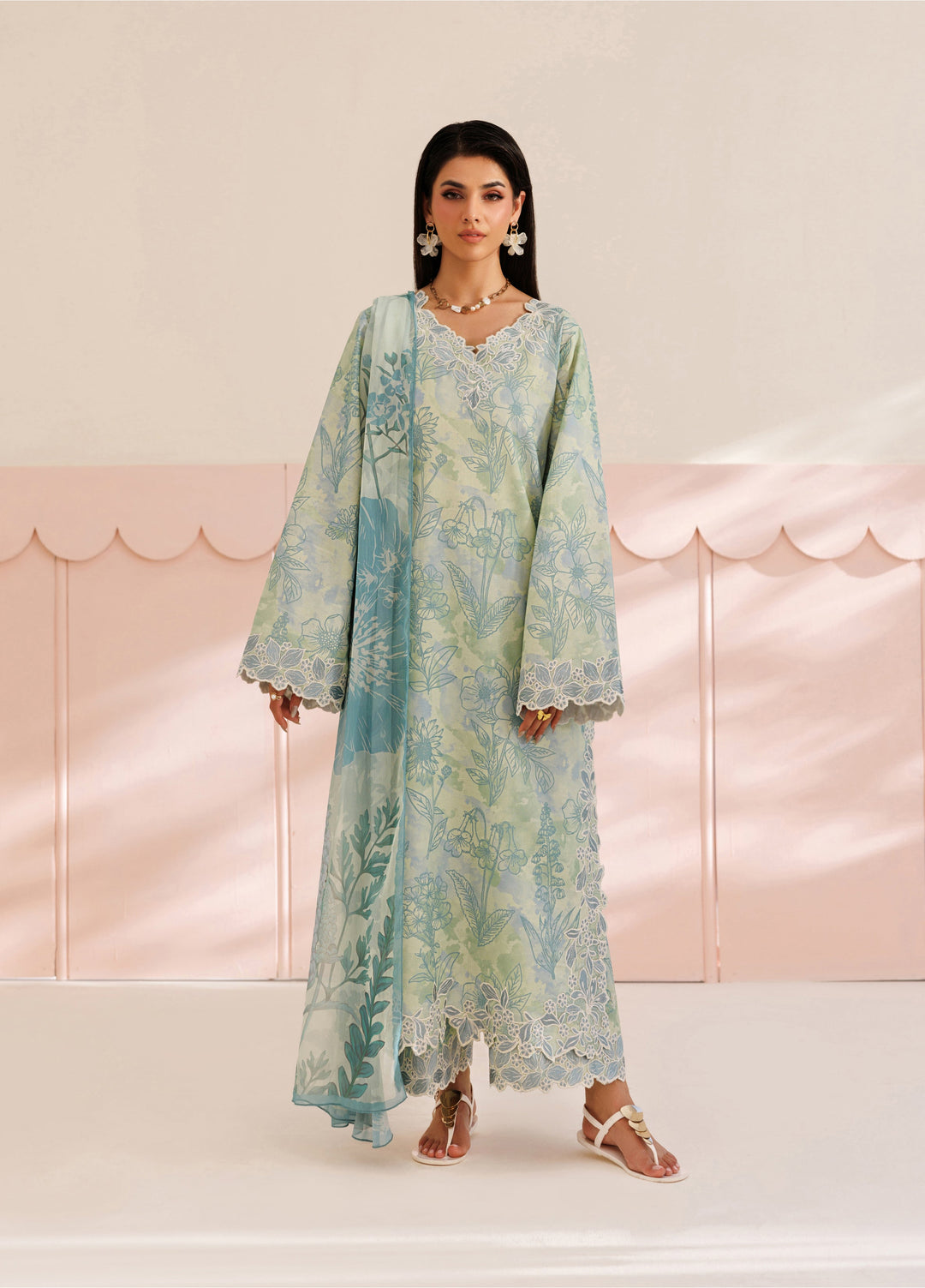 Azzal Unstitched Printed and Embroidered Lawn 3 Piece Suit AZL26UPL AZL-146 - Summer Collection