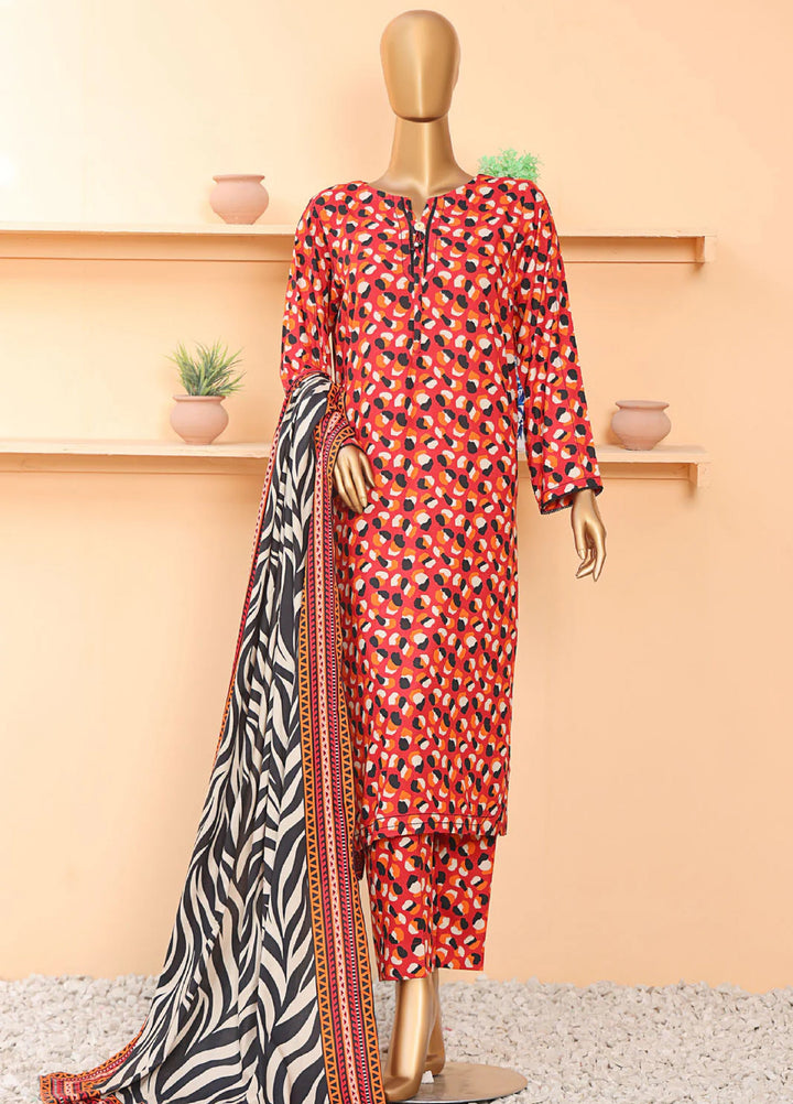 Wintry by Hz Textiles Printed Linen Suits Unstitched 3 Piece LCP-203 - Winter Collection