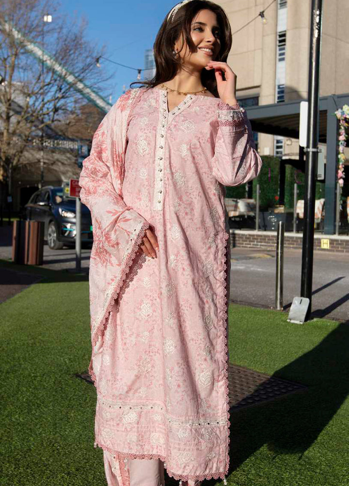 AL Zohaib Dhagakari Unstitched Embroidered Lawn 3 Piece Suit AZ26UD D-4 - Summer Collection