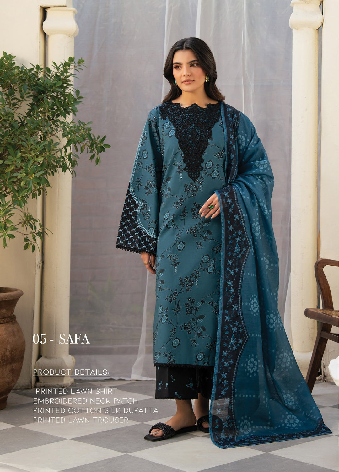 Namah by Xenia Formals Unstitched Embroidered Lawn 3 Piece Suit XF26ULN 05 - SAFA - Festive Collection