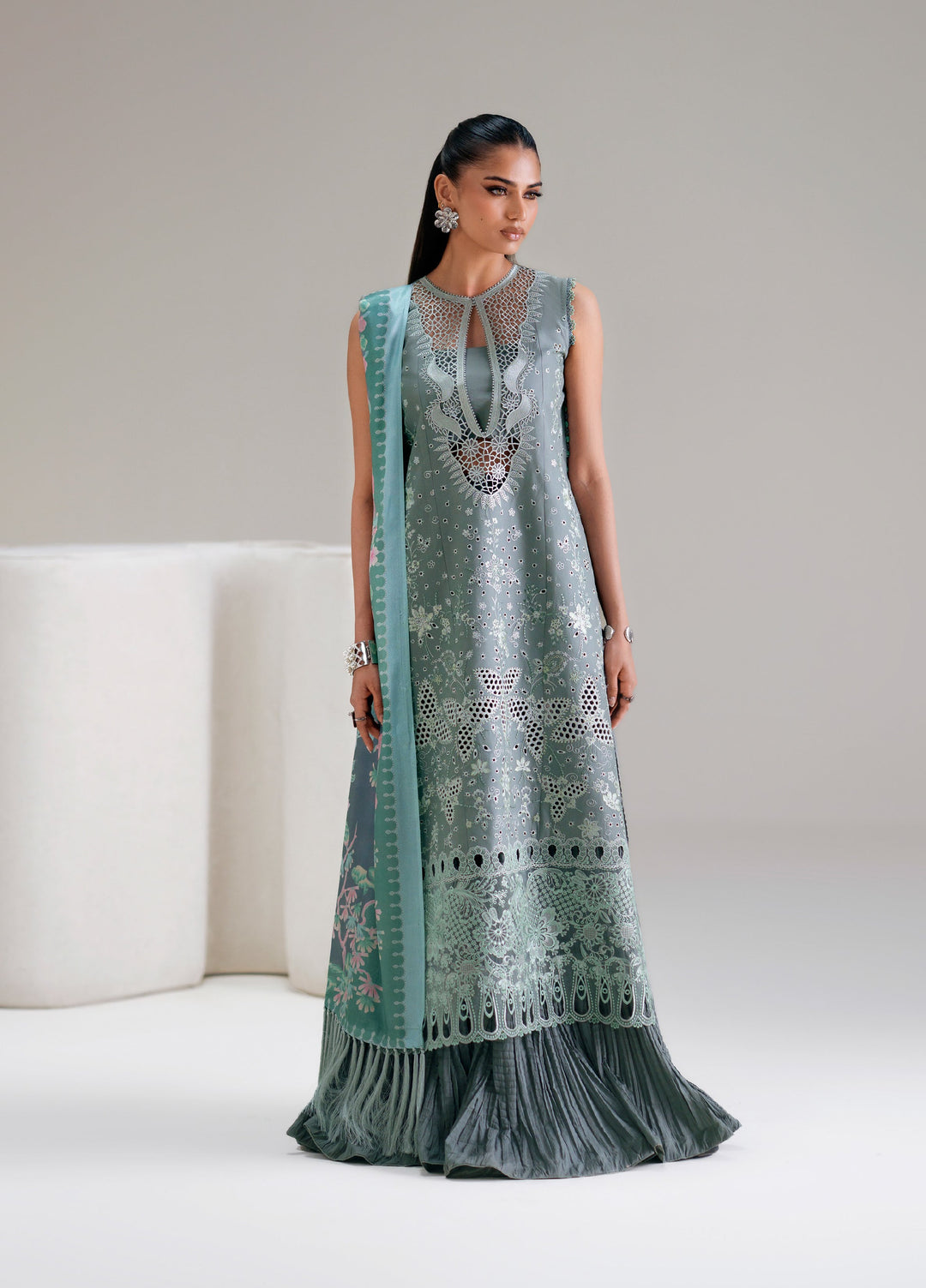 Amour by Bin Ilyas Unstitched Embroidered Lawn 3 Piece Suit BI26ULA 181A - Festive Collection