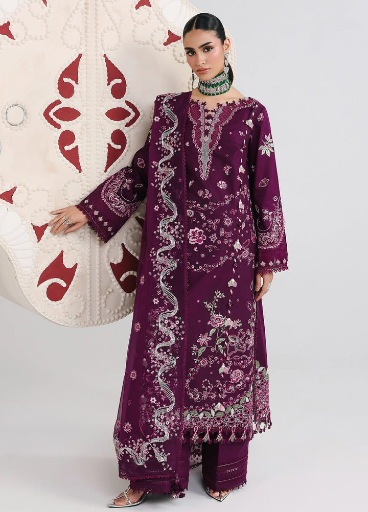 Qalamkar Unstitched Embroidered Lawn 3 Piece Suit QLK26ULF TRESA QFL-10 - Festive Collection