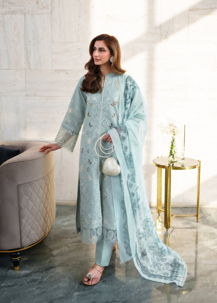 Symphony by Neeshay Unstitched Embroidered Luxury Lawn 3 Piece Suit NSH26US D-8 Sereia - Summer Collection