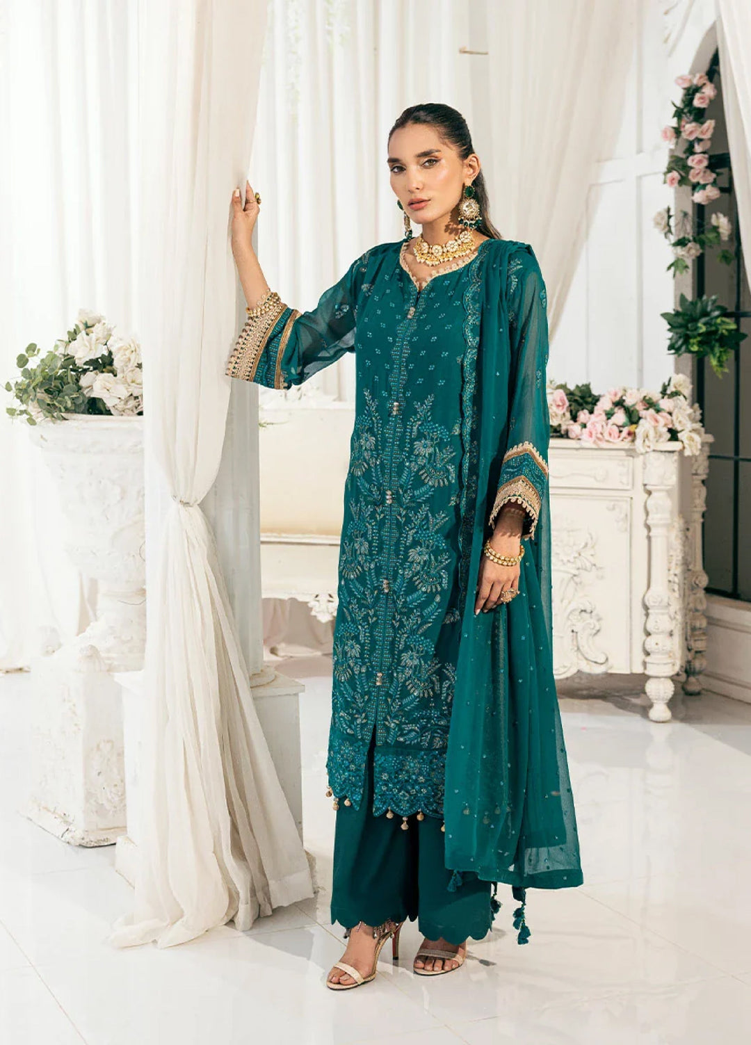 Signature by Salitex Embroidered Chiffon Suits Unstitched 3 Piece SUNS7CH045UT - Summer Collection