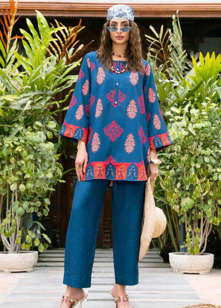 Nairah Women Pret Printed Arabic Lawn Suit NAH26PN Cobalt Blue - Spring Collection
