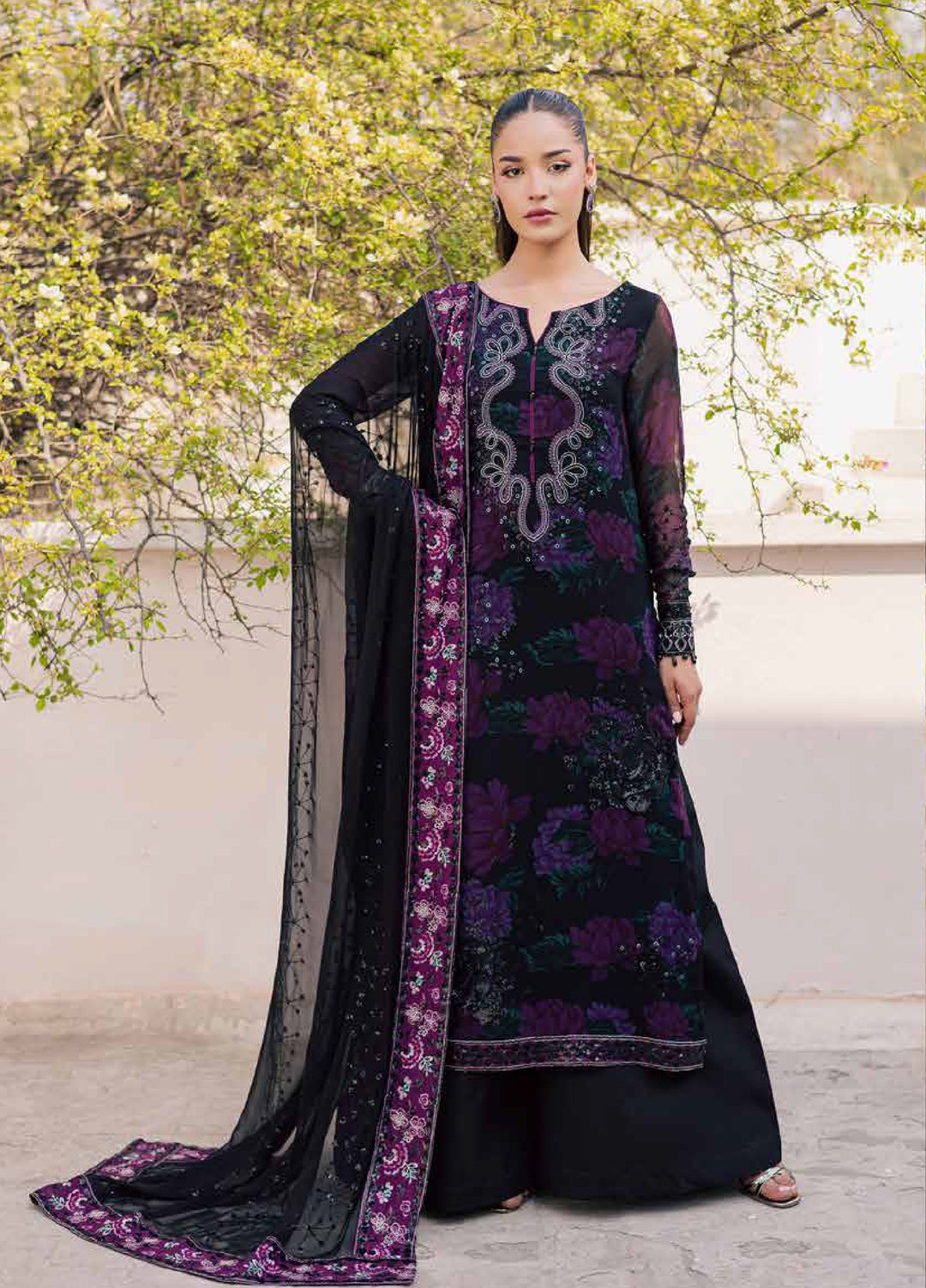 Heirloom by Daria Unstitched Embroidered Chiffon 4 Piece Suit DC26UCH DA-56 - Festive Collection
