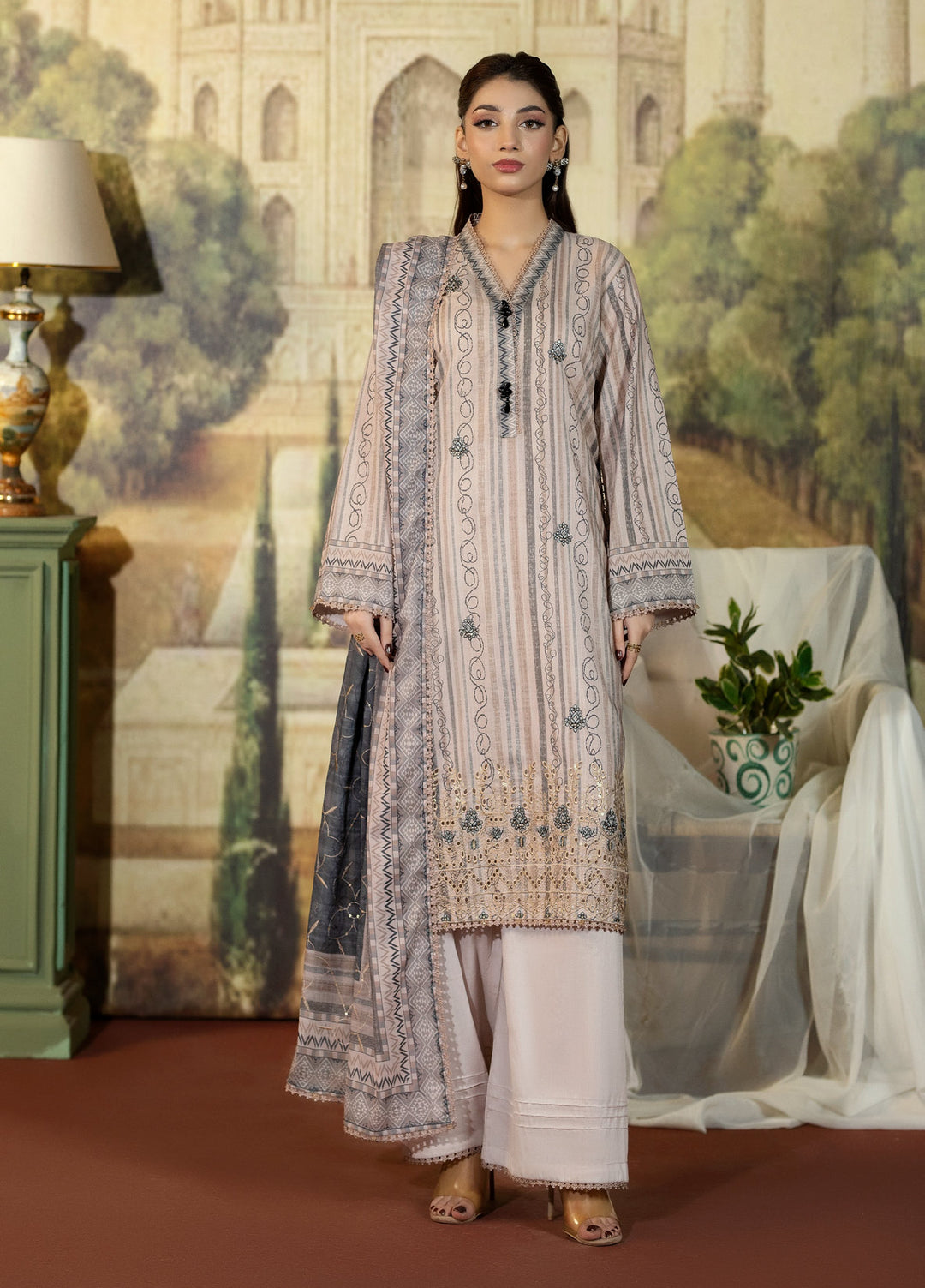 Regalia Textile Unstitched Embroidered Lawn 3 Piece Suit RG26EUS D-3 - Summer Collection