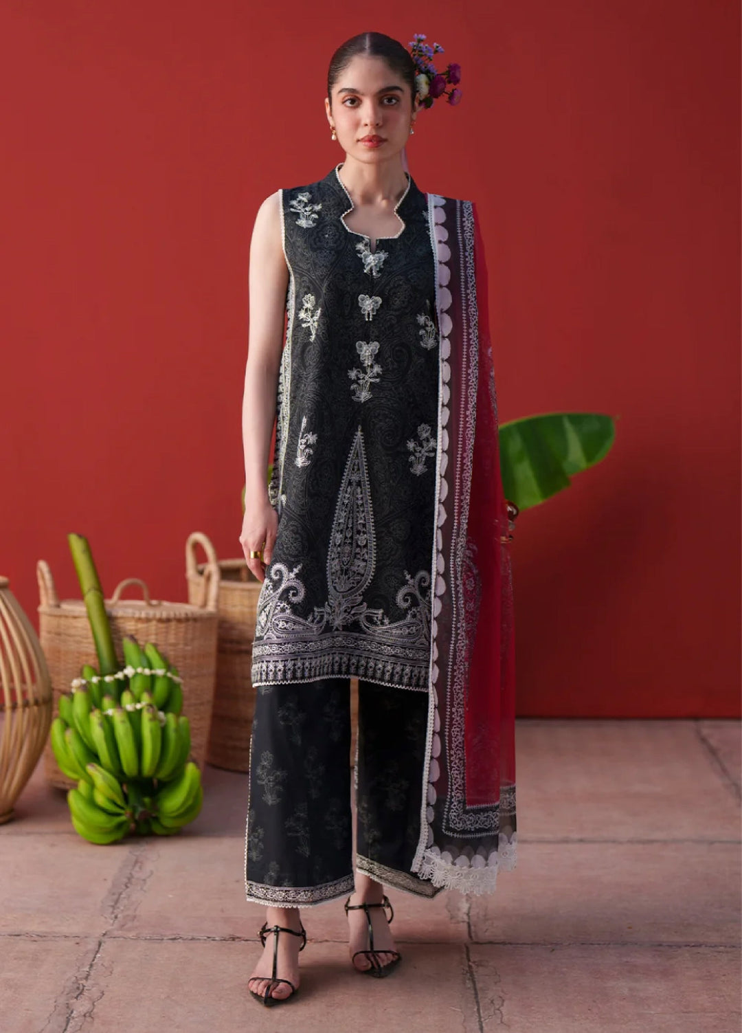 Laanem by Saira Rizwan Unstitched Embroidered Lawn 3 Piece Suit SR26ULL NERAYA-B - Summer Collection