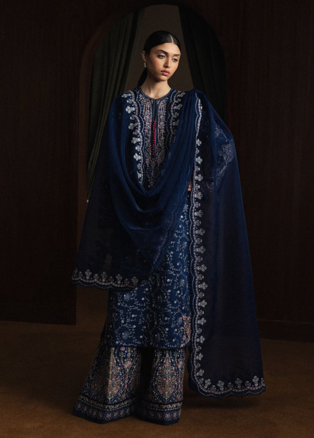 Satori by Zara Shahjahan Unstitched Embroidered Lawn 3 Piece Suit ZS26USL D-9 SUIYO - Summer Collection