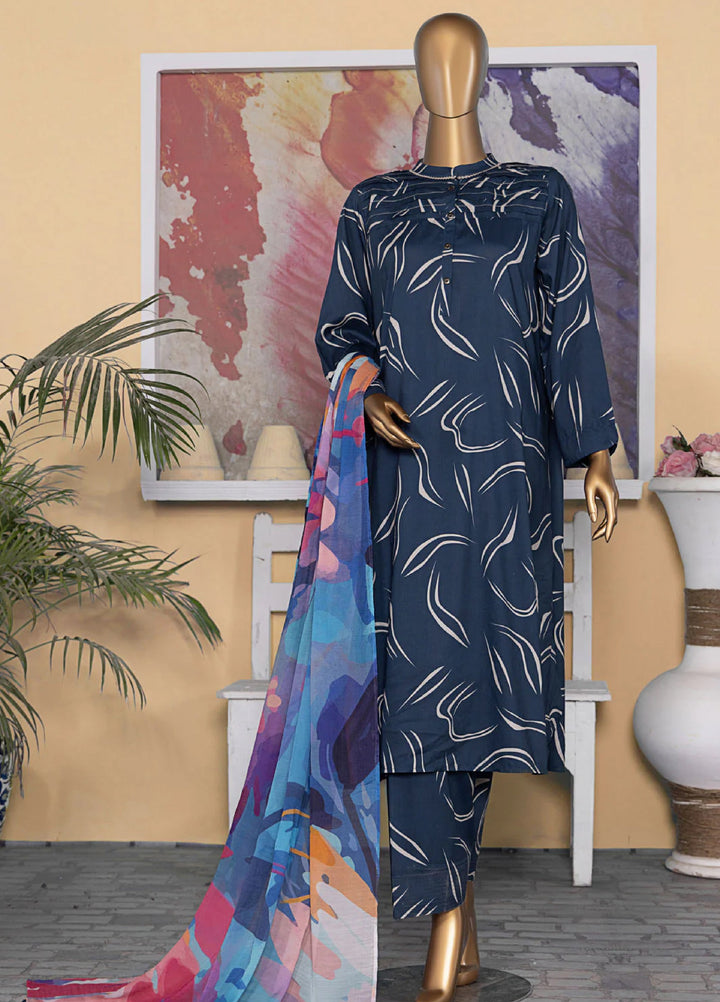 Wintry by Hz Textiles Printed Linen Suits Unstitched 3 Piece LCP-1316 - Winter Collection