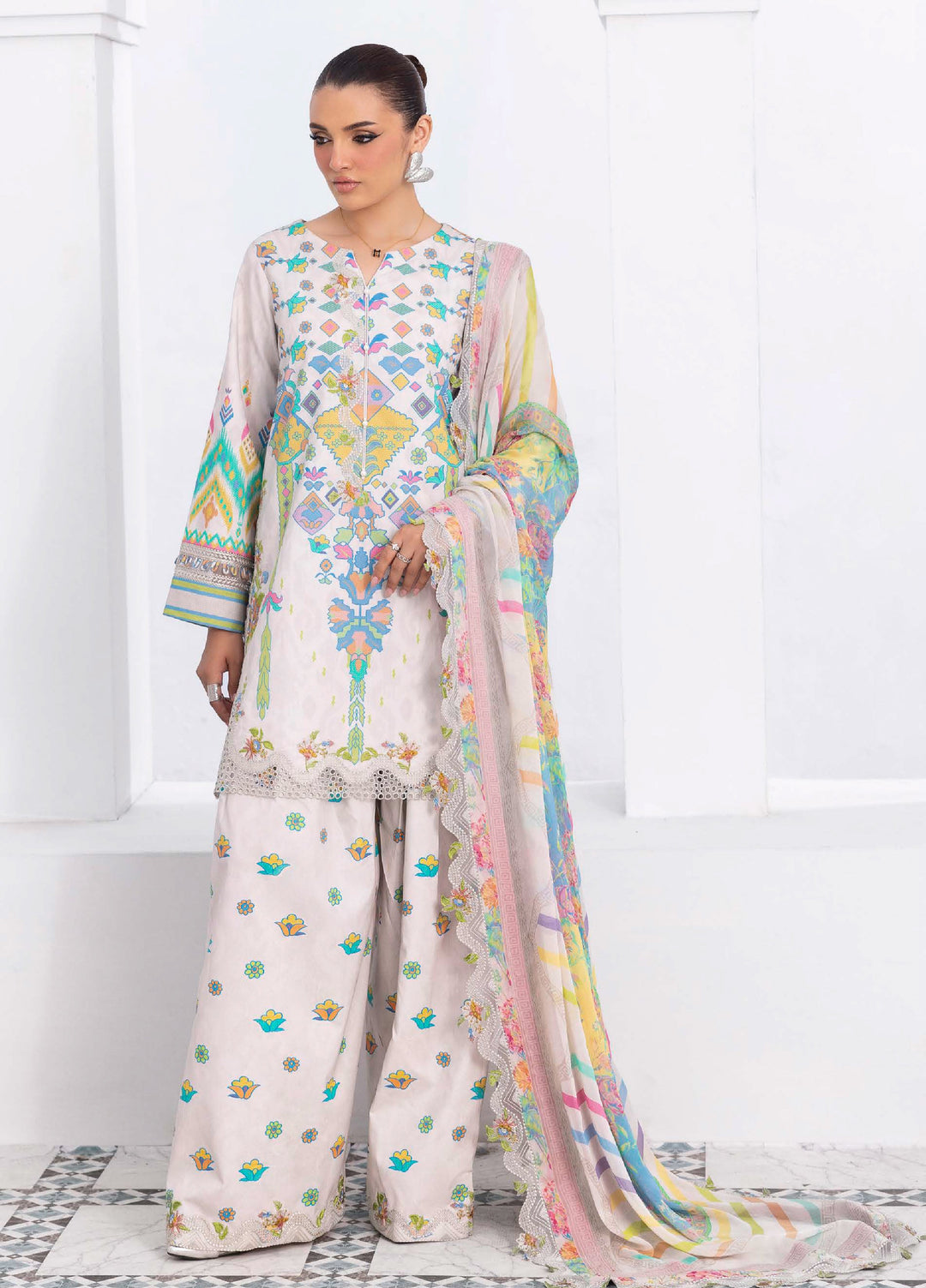 Rang e Bahar by Charizma Unstitched Embroidered Lawn 3 Piece Suit CHR26ULR CRB6-21 - Summer Collection